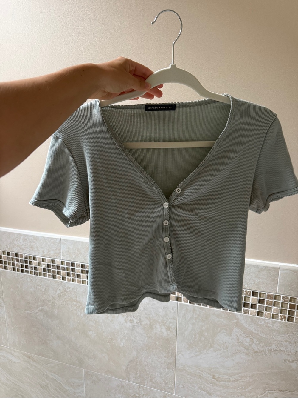 Brandy Melville sage green top